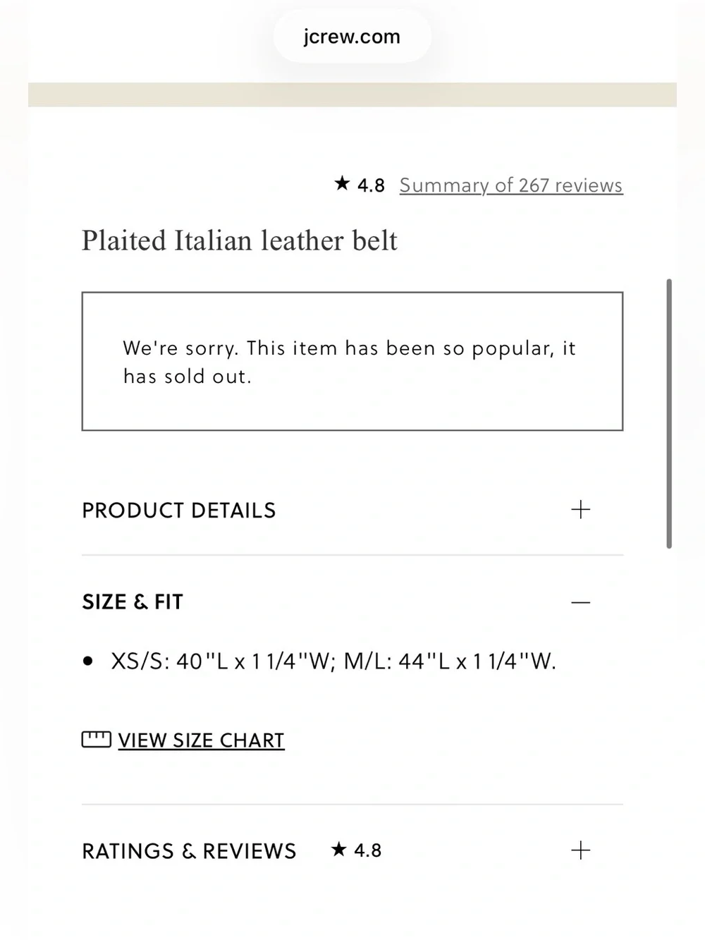 J. CREW- Women’s Woven Brown Leather Braided Belt - Saddle XS/S - Picture 3 of 8